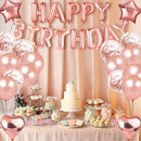 Rose Gold 21th  Birthday Balloon Decoration Set - Foil Number Balloons, Happy Birthday Letter Banner, Tassel Curtain, Confetti Balloons, Latex Balloons & Tape - Complete Party Decor Kit for 18th, 21st, 30th  Birthdays