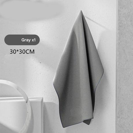 30*30 cm Grey Coral Fleece & Suede Microfiber Cloth Double-Sided Car Wash Towel  , 5X Water Absorption, Scratch-Free & Lint-Free, 360° Stitched Edge for Car Detailing, Glass, Home Cleaning - Multi-Purpose Auto Care Cloth