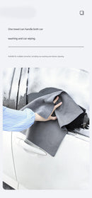 30*30 cm Grey Coral Fleece & Suede Microfiber Cloth Double-Sided Car Wash Towel  , 5X Water Absorption, Scratch-Free & Lint-Free, 360° Stitched Edge for Car Detailing, Glass, Home Cleaning - Multi-Purpose Auto Care Cloth