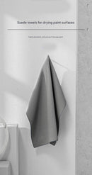 30*40 cm Grey Coral Fleece & Suede Microfiber Cloth Double-Sided Car Wash Towel  , 5X Water Absorption, Scratch-Free & Lint-Free, 360° Stitched Edge for Car Detailing, Glass, Home Cleaning - Multi-Purpose Auto Care Cloth