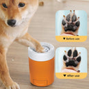 Orange Pet Paw Cleaner Cup - Portable Dog Foot Washer with Soft Silicone Bristles - Easy Clean, Detachable Design for Small to Medium Dogs & Cats