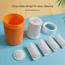 Orange Pet Paw Cleaner Cup - Portable Dog Foot Washer with Soft Silicone Bristles - Easy Clean, Detachable Design for Small to Medium Dogs & Cats