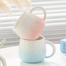 Pink Gradient Cat Ceramic Mug with Lid and Spoon - 400ml Porcelain Coffee Cup - Adorable 3D Cat Design, Pastel Colour, Gift Box Included - Ideal for Home, Office, or as a Present for Women and Cat Lovers