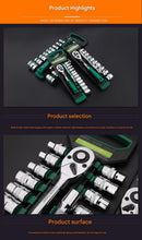 Green 12-Piece 1/2-Inch Drive 24-Tooth Ratchet & Socket Set — High-Carbon Steel, Mirror-Polished Socket Wrench Tool Kit — Automotive Repair Tool Set with Quick-Release Ratchet — Ideal for Car Maintenance, Mechanical Repairs, and DIY Projects