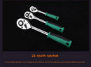 Green 12-Piece 1/2-Inch Drive 24-Tooth Ratchet & Socket Set — High-Carbon Steel, Mirror-Polished Socket Wrench Tool Kit — Automotive Repair Tool Set with Quick-Release Ratchet — Ideal for Car Maintenance, Mechanical Repairs, and DIY Projects