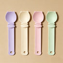 4-piece Beige and Pink and Green and Purple Cat Treat Spoon for Wet Food & Paste - Extra-Long PP Handle, Food-Grade Squeeze Feeder with Anti-Spill Bowl, Easy One-Handed Operation for Cats