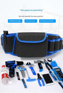 Blue Professional Oxford Cloth Tool Waist Bag –Tool Belt, Multifunctional Work Belt, Men's Robust, Adjustable Tool Belt - Heavy-Duty 600D Waterproof for Electricians, Mechanics & Construction Workers