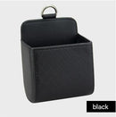 Black Leather Car Air Vent Storage Bag - Multi-Purpose Phone Holder & Organiser Pouch for Sunglasses, Keys, Cards - Universal Fit, Easy Install, Compact Design for Dashboard Tidy