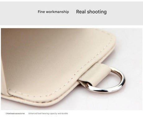 Beige Leather Car Air Vent Storage Bag - Multi-Purpose Phone Holder & Organiser Pouch for Sunglasses, Keys, Cards - Universal Fit, Easy Install, Compact Design for Dashboard Tidy