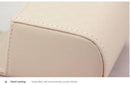 Beige Leather Car Air Vent Storage Bag - Multi-Purpose Phone Holder & Organiser Pouch for Sunglasses, Keys, Cards - Universal Fit, Easy Install, Compact Design for Dashboard Tidy