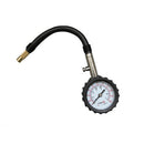 Black High Precision Mechanical Tyre Pressure Gauge - Durable Stainless Steel & Rubber Construction, Long Flexible Hose, Pressure Release & Zeroing Valve, 0-100 PSI Dial for Car, SUV, Motorcycle, Van