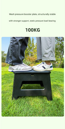 Black Small size Portable Folding Toilet Stool - PP Material - 100kg Load Capacity, Compact & Lightweight, Odor-Resistant Design, for Camping, Road Trips, Outdoor Emergencies, Travel-Friendly Solution