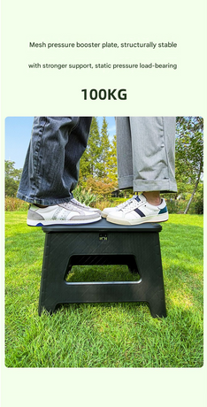Black Small size Portable Folding Toilet Stool - PP Material - 100kg Load Capacity, Compact & Lightweight, Odor-Resistant Design, for Camping, Road Trips, Outdoor Emergencies, Travel-Friendly Solution