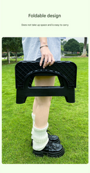 Black Small size Portable Folding Toilet Stool - PP Material - 100kg Load Capacity, Compact & Lightweight, Odor-Resistant Design, for Camping, Road Trips, Outdoor Emergencies, Travel-Friendly Solution