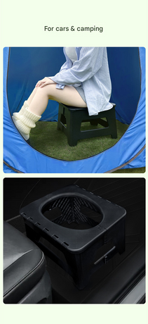 Gray Small size Portable Folding Toilet Stool - PP Material - 100kg Load Capacity, Compact & Lightweight, Odor-Resistant Design, for Camping, Road Trips, Outdoor Emergencies, Travel-Friendly Solution