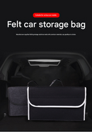 Dark gray Foldable Car Trunk Organizer - Durable Felt Storage Box with Magic Tape Closure, Portable Handle, Scratch Resistant, Space Saving Design for SUV, Sedan, Hatchback