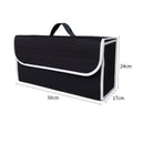Black Foldable Car Trunk Organizer - Durable Felt Storage Box with Magic Tape Closure, Portable Handle, Scratch Resistant, Space Saving Design for SUV, Sedan, Hatchback