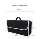 Black Foldable Car Trunk Organizer - Durable Felt Storage Box with Magic Tape Closure, Portable Handle, Scratch Resistant, Space Saving Design for SUV, Sedan, Hatchback