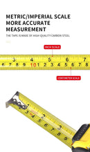 10M Heavy Duty Steel Tape Measure -  Metric & Imperial Dual Scale - High Carbon Steel Blade, Anti-Slip ABS+TPR Casing, Push-Button Lock, Wear-Resistant for Construction & DIY