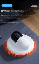 White Automatic Intelligent Walking Mite Removal Robot - UV Sterilisation, High Frequency Beating, Strong Suction, Wireless Rechargeable Bed Vacuum for Mattress, Sofa, Carpet, Pet Hair