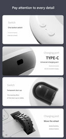 White Automatic Intelligent Walking Mite Removal Robot - UV Sterilisation, High Frequency Beating, Strong Suction, Wireless Rechargeable Bed Vacuum for Mattress, Sofa, Carpet, Pet Hair