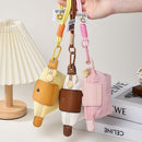 Green Mini Nylon Coin Purse with Wrist Strap - Compact Zipper Key Holder Pouch for Cards Lipstick and Earphones