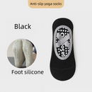3-Pack Black Anti-Slip Yoga Socks - Grippy Pilates Dance Fitness Socks with Silicone Grip for Women