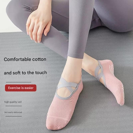 3-Pack Black Anti-Slip Yoga Socks - Grippy Pilates Dance Fitness Socks with Silicone Grip for Women