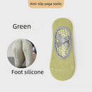 3-Pack Green Anti-Slip Yoga Socks - Grippy Pilates Dance Fitness Socks with Silicone Grip for Women