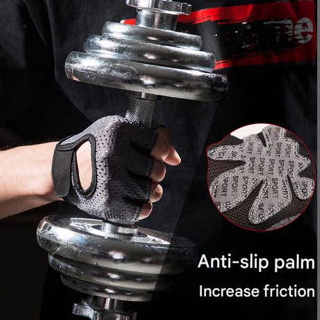 Pink Half Finger Fitness Gloves - Anti-Slip Breathable Gym Training Gloves for Weightlifting Cycling(Size:XL)