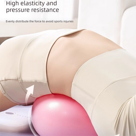 Pink Anti-Burst Yoga Exercise Ball with Manual Hand Pump - 25cm Thickened Stability Ball for Pilates Core Training Fitness