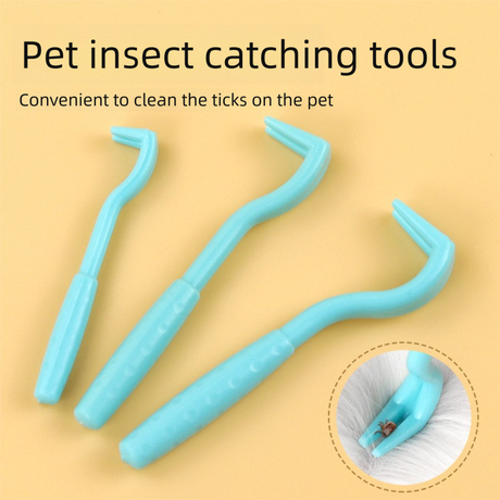 2-Pack Yellow Pet Tick Remover Tool Set - Small Medium Large Flea and Tick Hook Removers