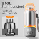 Green Portable Constant Temperature Electric Water Cup 450ml 100W Rechargeable Baby Formula Maker with 316 Stainless Steel