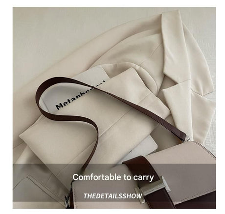 White Fashion Retro Crossbody Bag French Chic Small Shoulder Bag Women’s Baguette Underarm Bag