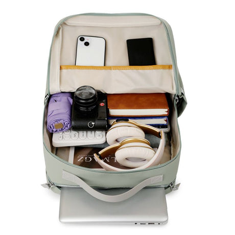 Green Large Capacity Airbag Backpack Multi-Compartment Laptop Backpack Travel Business Bag