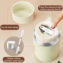 Brown 800ml Stainless Steel Thermal Stew Jar Portable Insulated Lunch Pot with Handle – Vacuum Insulated Soup Container(Foldable model)