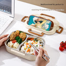3 Grids 316 Stainless Steel Insulated Lunch Box with Compartments Large Capacity Bento Box with Insulated Bag