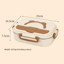3 Grids 316 Stainless Steel Insulated Lunch Box with Compartments Large Capacity Bento Box with Insulated Bag