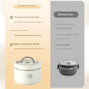 316 Stainless Steel Double Layer Insulated Lunch Box Microwave Safe Round Bento Box with Insulated Bag and Cutlery(1 large, 2 small)