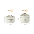 316 Stainless Steel Double Layer Insulated Lunch Box Microwave Safe Round Bento Box with Insulated Bag and Cutlery(1 large, 2 small)