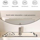 2-Piece Faucet Draining Mat Set Absorbent Sink Splash Guard Quick Dry Counter Mat 10x61cm(west highland white terrier,Milk-Loving Dog)
