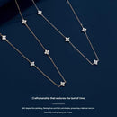 Gold Lucky Four Leaf Clover Necklace Women Delicate Clavicle Chain Sparkling Zirconia Charm Necklace Gift for Her