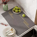 Grey Kitchen Countertop Drainage Mat Absorbent Quick Dry Tech Velvet Dish Drying Pad 40x60cm(CD0077-1)