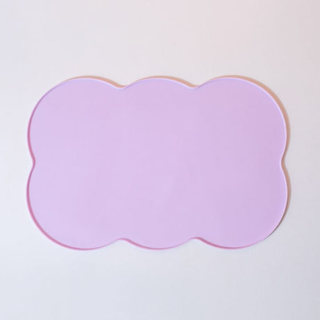 3-Piece Purple Silicone Placemat Set Cloud Shape Non-Slip Heat Resistant Kids Dining Mat