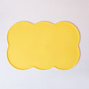 3-Piece Yellow Silicone Placemat Set Cloud Shape Non-Slip Heat Resistant Kids Dining Mat
