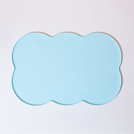 3-Piece Blue Silicone Placemat Set Cloud Shape Non-Slip Heat Resistant Kids Dining Mat
