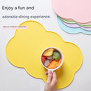 3-Piece Blue Silicone Placemat Set Cloud Shape Non-Slip Heat Resistant Kids Dining Mat
