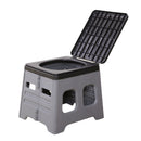 Grey Portable Folding Toilet Stool Outdoor Camping Car Emergency Portable Potty Chair