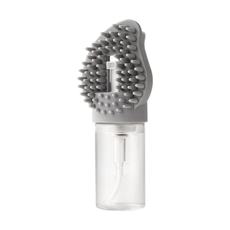 Grey Pet Shampoo Brush Silicone Foaming Massage Comb Dog Cat Bathing Grooming Tool