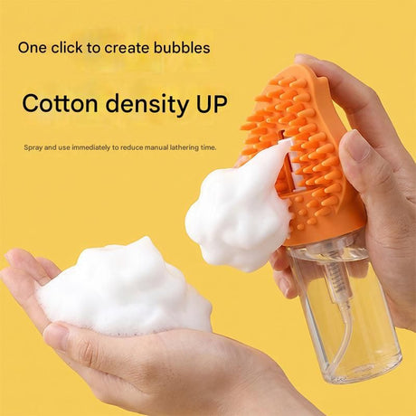 Grey Pet Shampoo Brush Silicone Foaming Massage Comb Dog Cat Bathing Grooming Tool